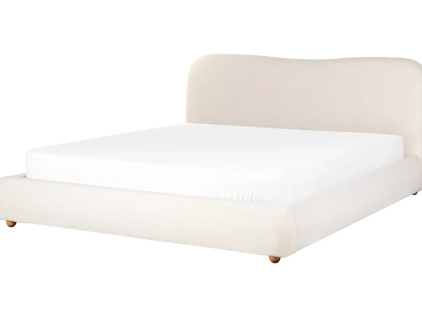 Seng med opbevaring BLAGNAC Boucle Cremehvid 180 x 200 cm