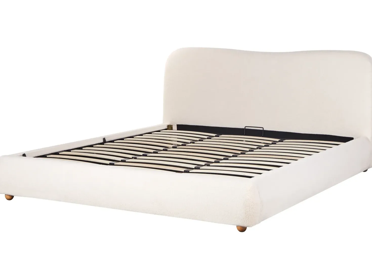 Seng med opbevaring BLAGNAC Boucle Cremehvid 180 x 200 cm
