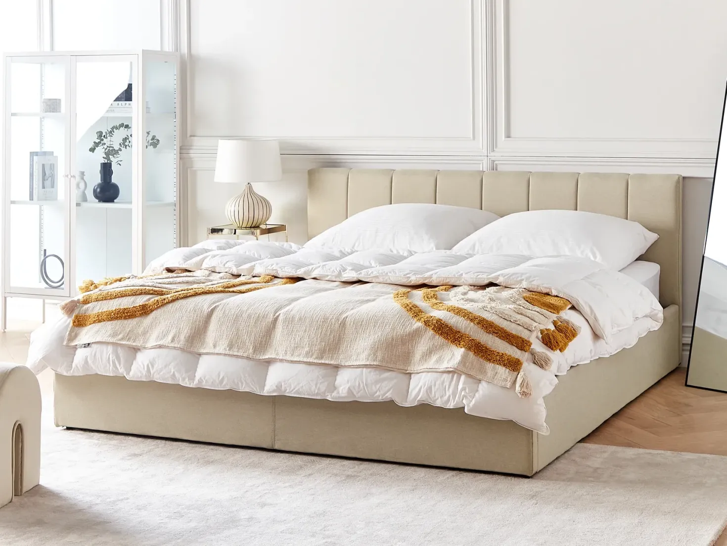 Seng med opbevaring DREUX Beige 180 x 200 cm
