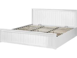 Seng med opbevaring LAMBRES Fyretræ Hvid 180 x 200 cm
