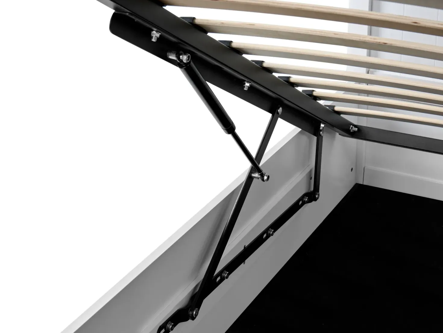 Seng med opbevaring LAMBRES Fyretræ Hvid 180 x 200 cm