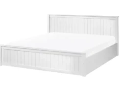 Seng med opbevaring LAMBRES Fyretræ Hvid 180 x 200 cm