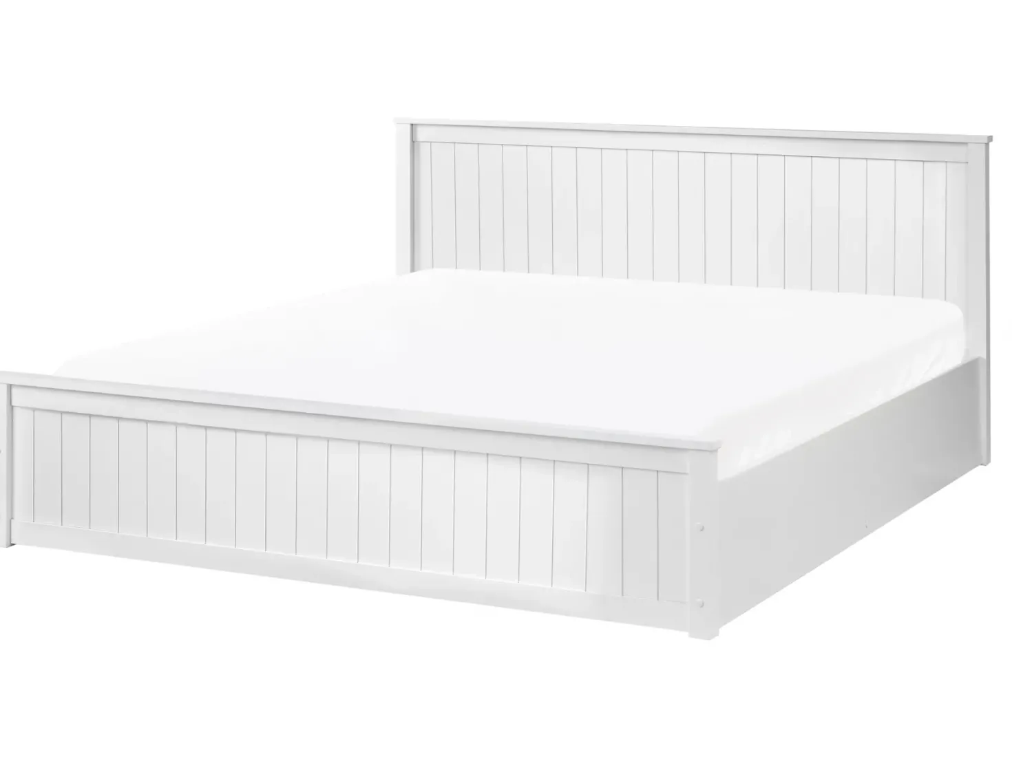 Seng med opbevaring LAMBRES Fyretræ Hvid 180 x 200 cm