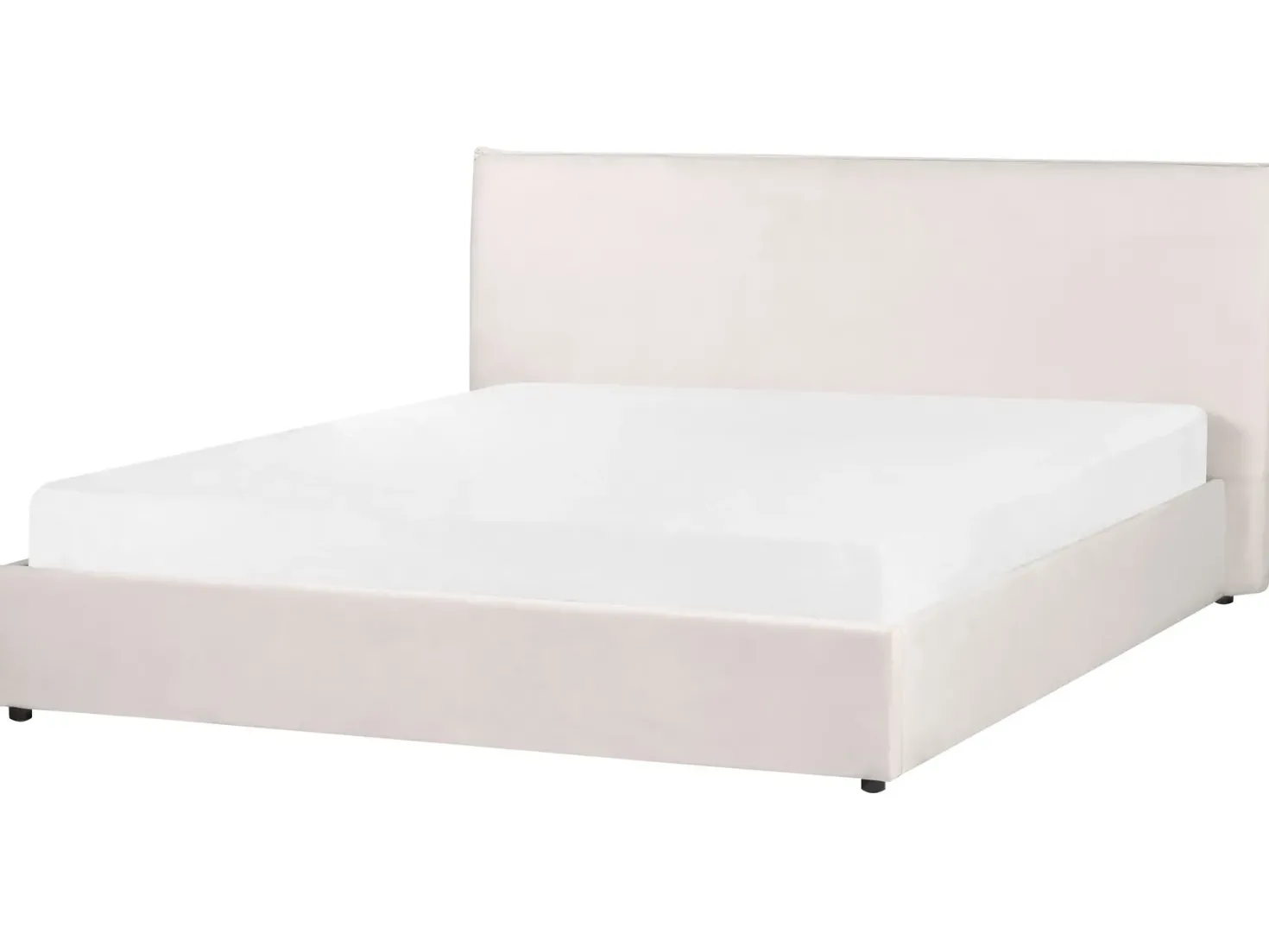 Seng med opbevaring LAVAUR Velour Cremehvid 180 x 200 cm
