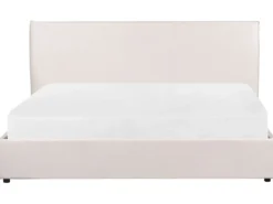 Seng med opbevaring LAVAUR Velour Cremehvid 180 x 200 cm