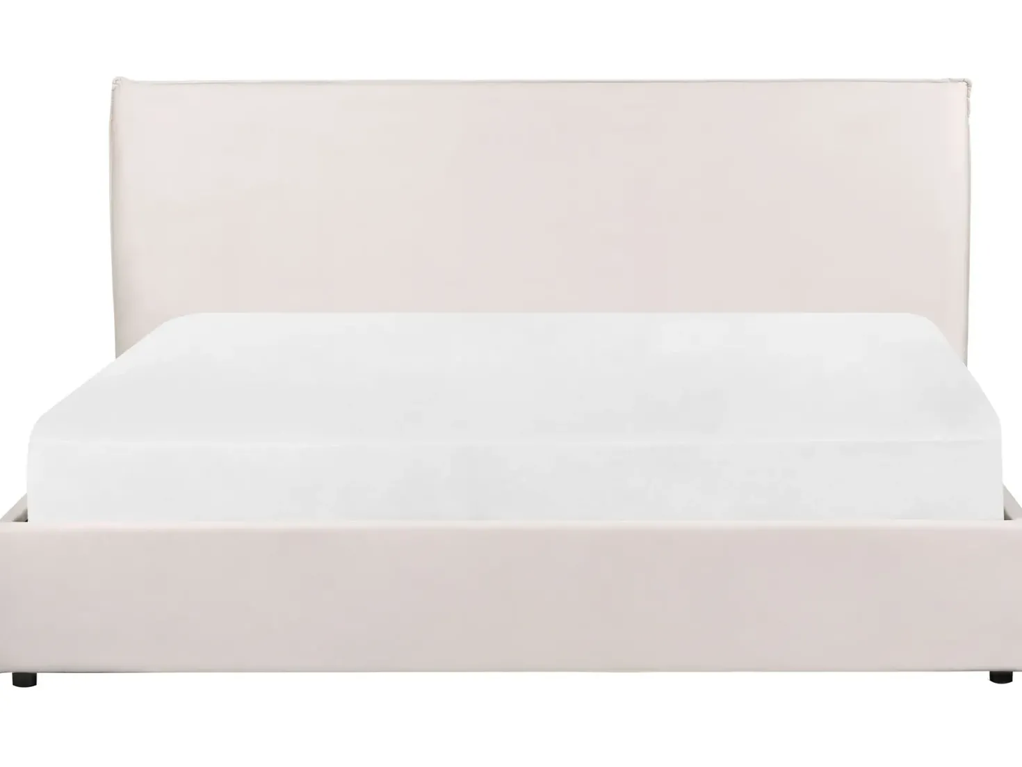 Seng med opbevaring LAVAUR Velour Cremehvid 180 x 200 cm