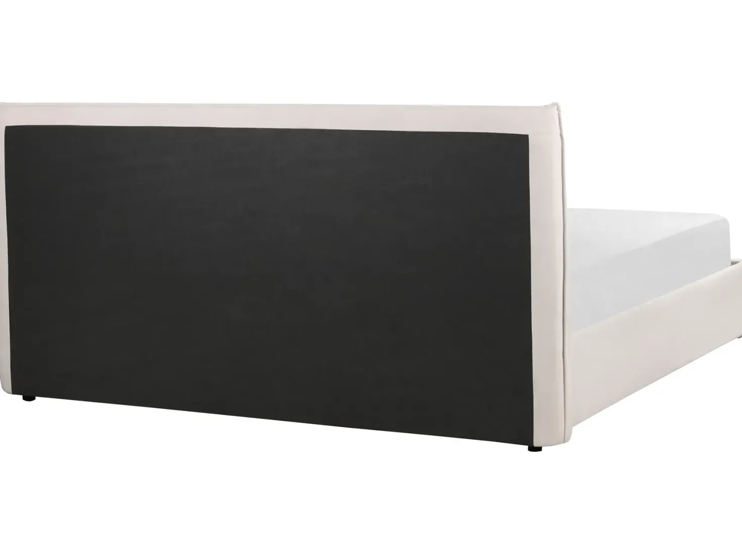 Seng med opbevaring LAVAUR Velour Cremehvid 180 x 200 cm