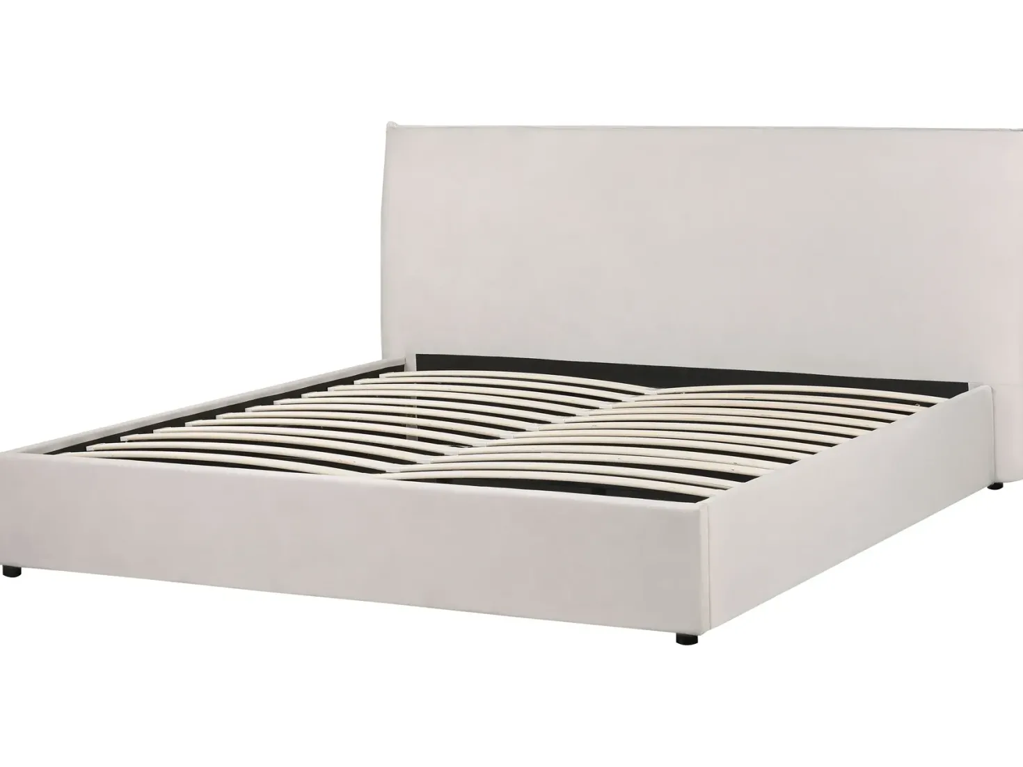 Seng med opbevaring LAVAUR Velour Cremehvid 180 x 200 cm