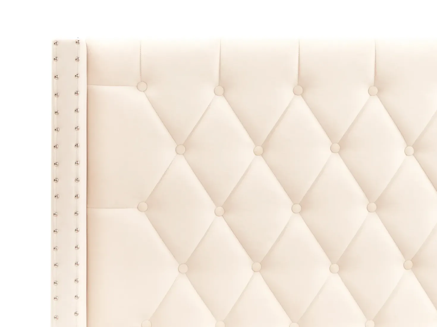 Seng med opbevaring LUBBON Velour Cremehvid 160 x 200 cm