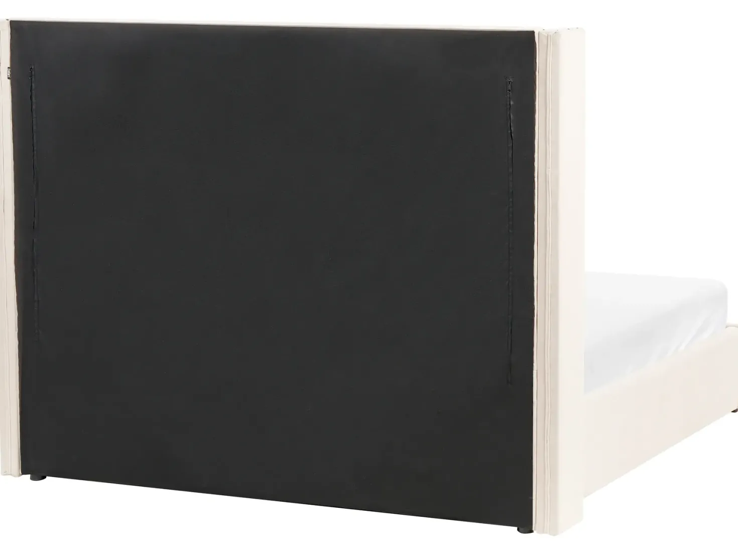 Seng med opbevaring LUBBON Velour Cremehvid 160 x 200 cm
