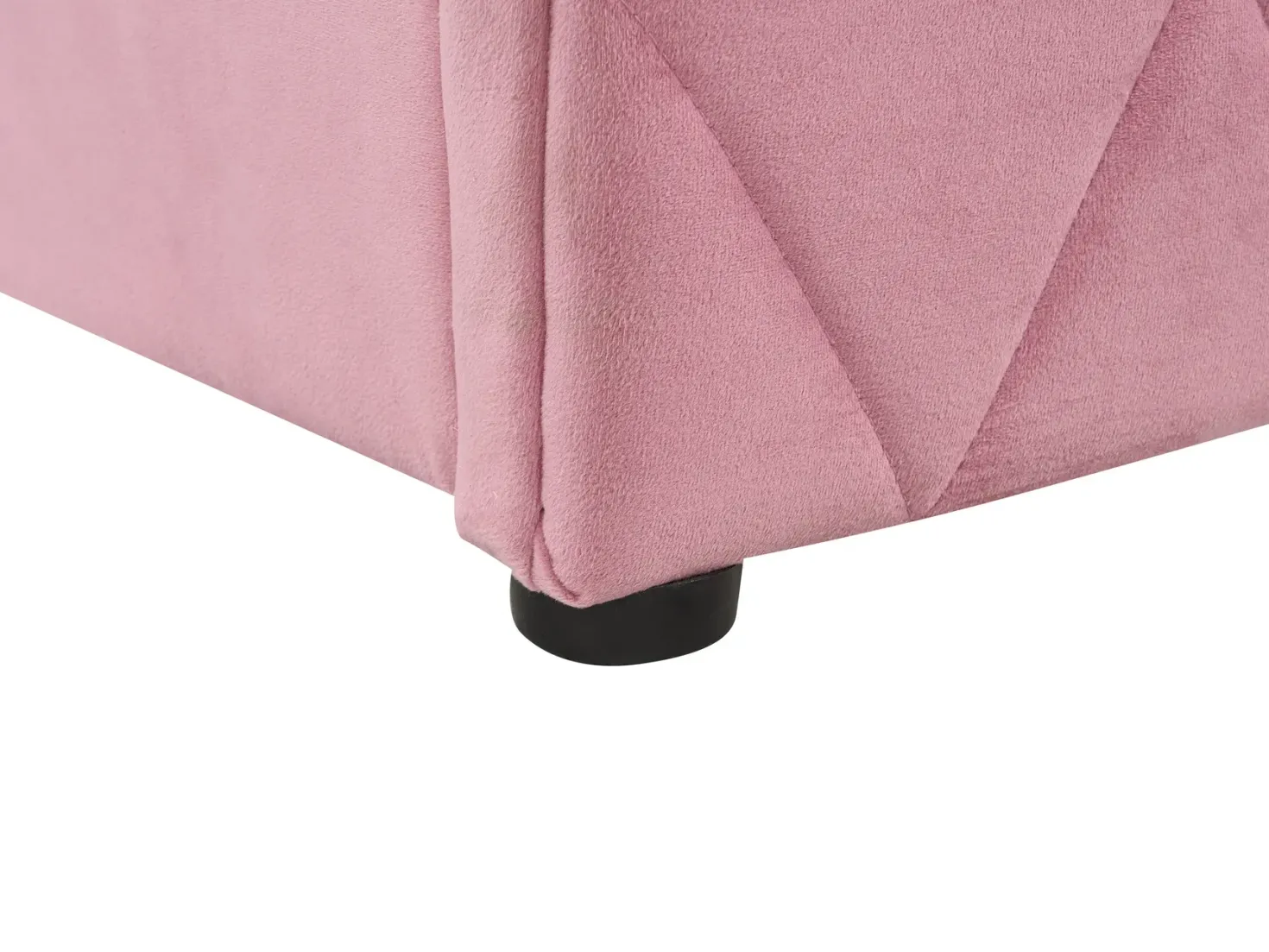 Seng med opbevaring ROCHEFORT Velour Lyserød 160 x 200 cm