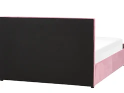 Seng med opbevaring ROCHEFORT Velour Lyserød 160 x 200 cm