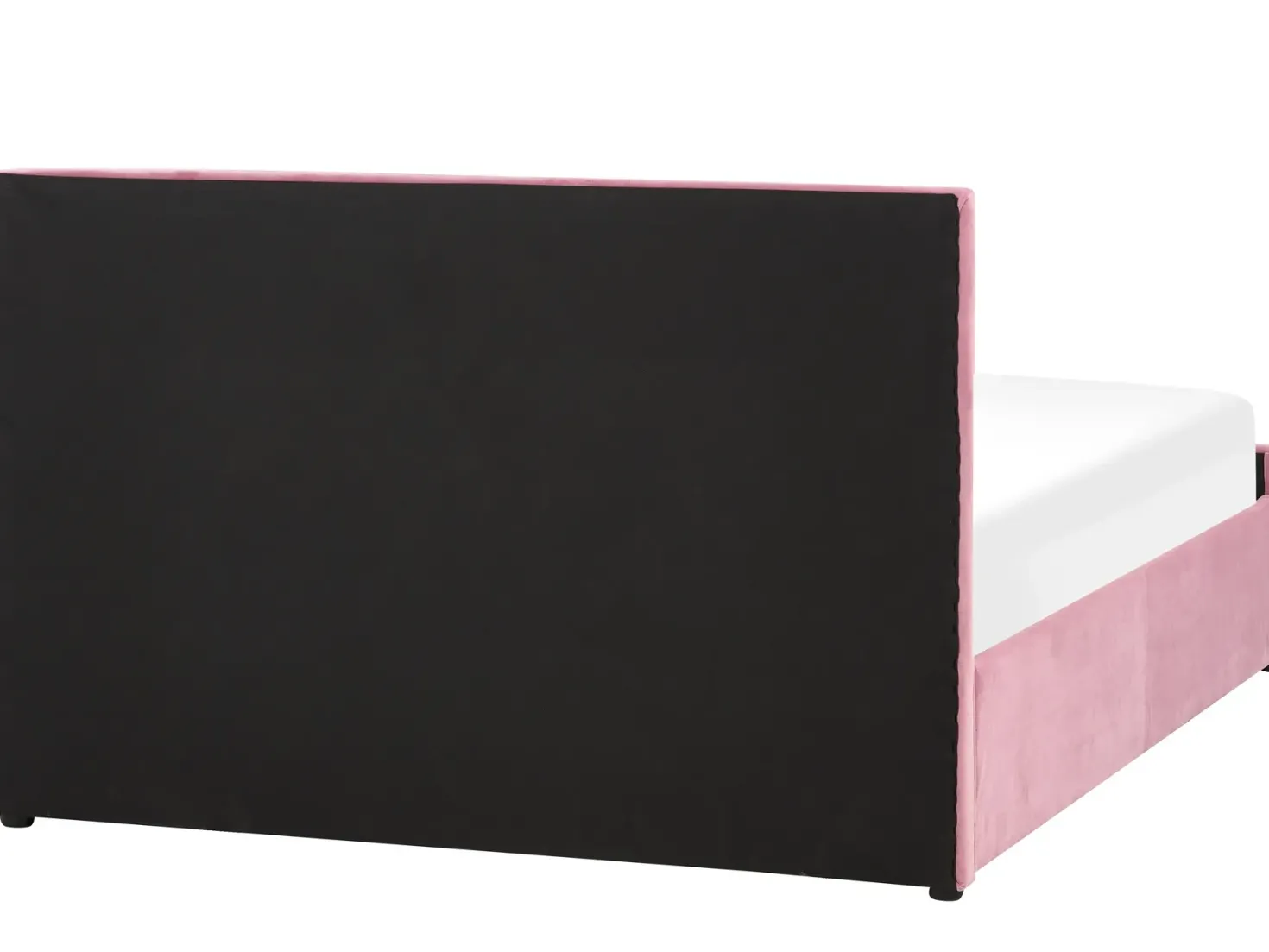 Seng med opbevaring ROCHEFORT Velour Lyserød 160 x 200 cm
