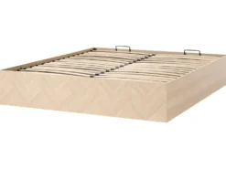 Seng med opbevaring uden gavl ETEL Lysebrun 180 x 200 cm