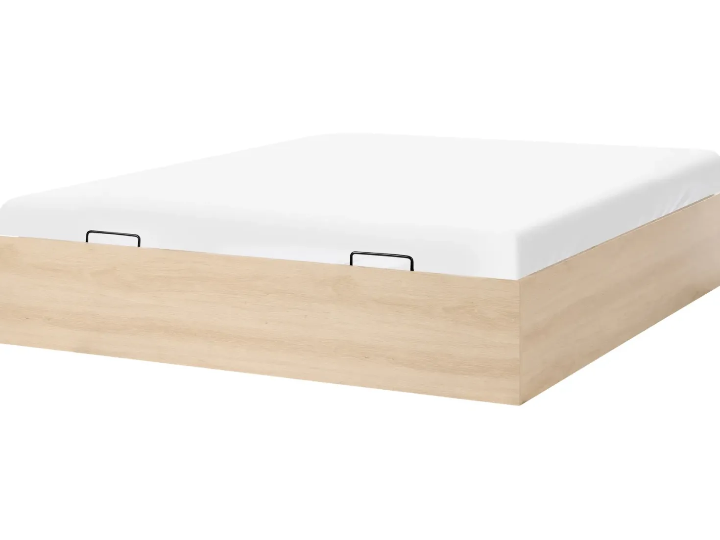 Seng med opbevaring uden gavl ETEL Lysebrun 180 x 200 cm