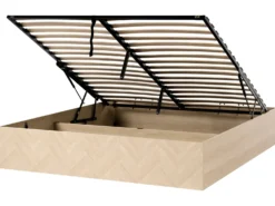 Seng med opbevaring uden gavl ETEL Lysebrun 180 x 200 cm