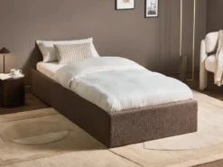 Seng med opbevaring uden gavl Boucle DINAN 90 x 200 cm Brungrå