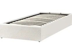 Seng med opbevaring uden gavl Boucle DINAN 90 x 200 cm Cremehvid