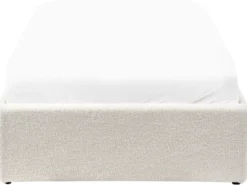 Seng med opbevaring uden gavl Boucle DINAN 90 x 200 cm Cremehvid