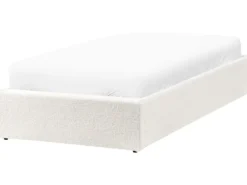 Seng med opbevaring uden gavl Boucle DINAN 90 x 200 cm Cremehvid