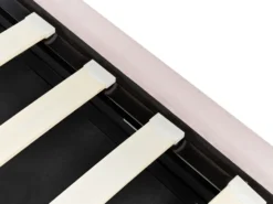 Seng med opbevaring Velour METZ 90 x 200 cm Pastellrosa