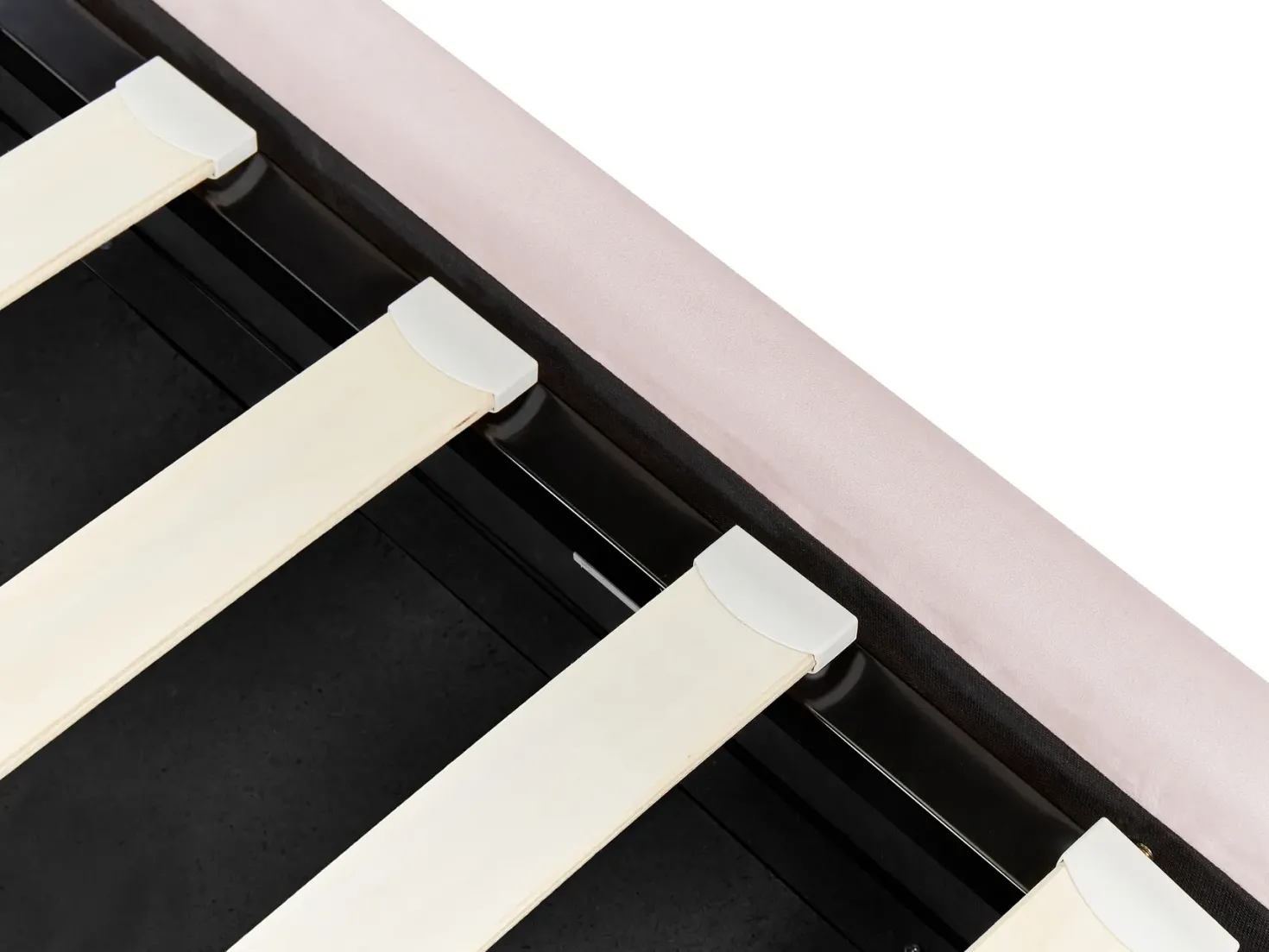 Seng med opbevaring Velour METZ 90 x 200 cm Pastellrosa