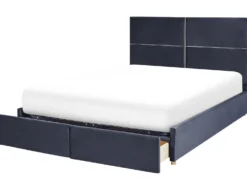 Seng med opbevaring VERNOYES Velour Sort 180 x 200 cm