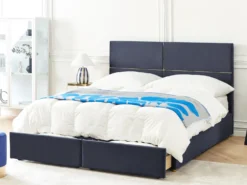 Seng med opbevaring VERNOYES Velour Sort 180 x 200 cm