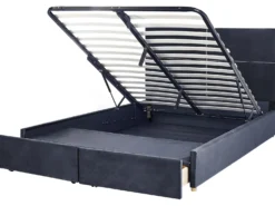 Seng med opbevaring VERNOYES Velour Sort 180 x 200 cm