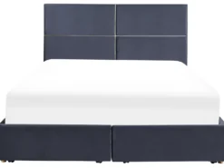 Seng med opbevaring VERNOYES Velour Sort 180 x 200 cm