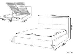 Seng med opbevaring VERNOYES Velour Sort 180 x 200 cm