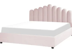Seng med opbevaring VINCENNES Velour Pastellrosa 180 x 200 cm