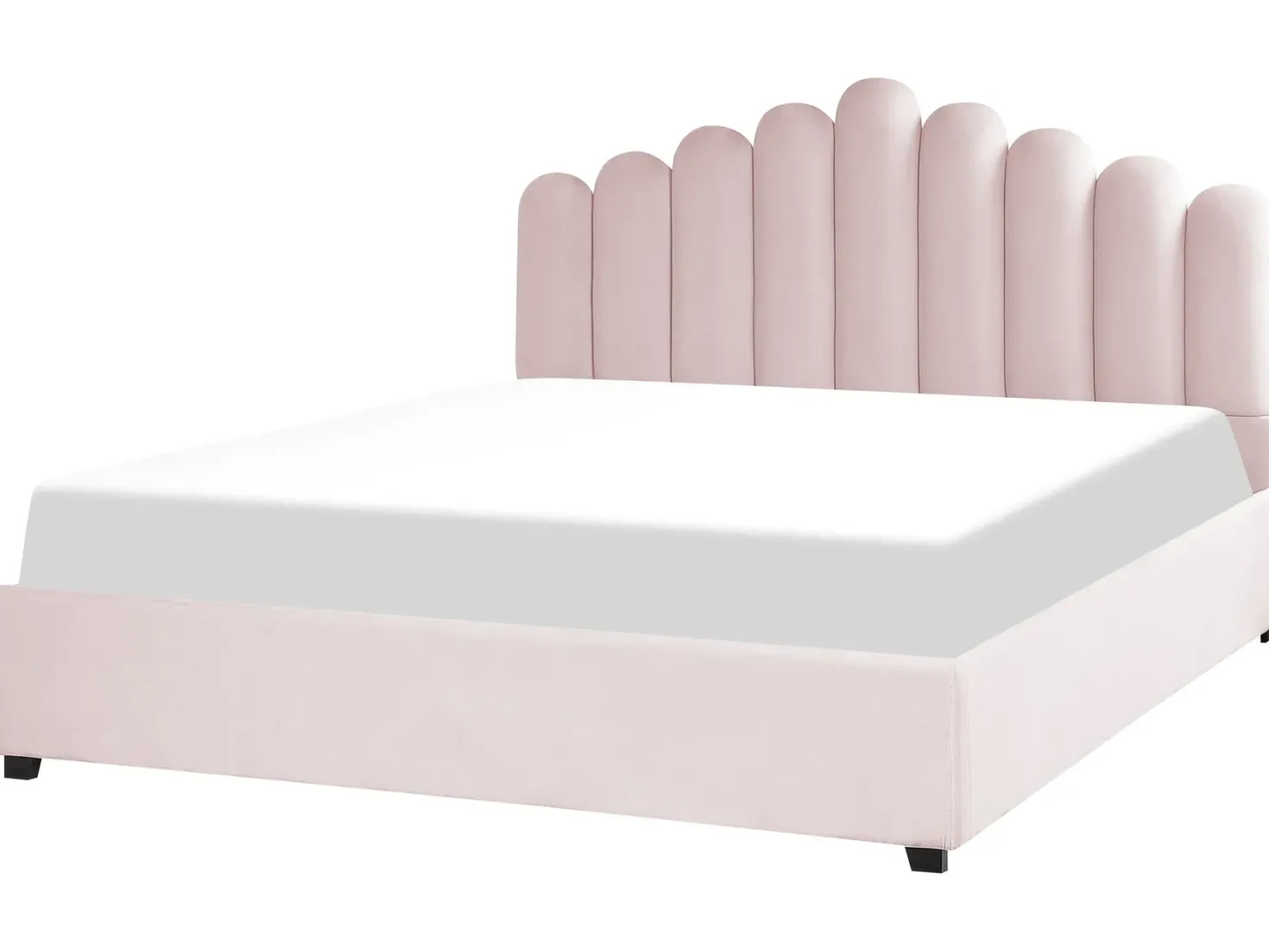 Seng med opbevaring VINCENNES Velour Pastellrosa 180 x 200 cm