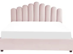 Seng med opbevaring VINCENNES Velour Pastellrosa 180 x 200 cm