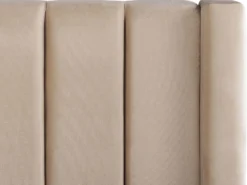 Seng med opbevaringsbænk NOYERS Velour Beige 180 x 200 cm