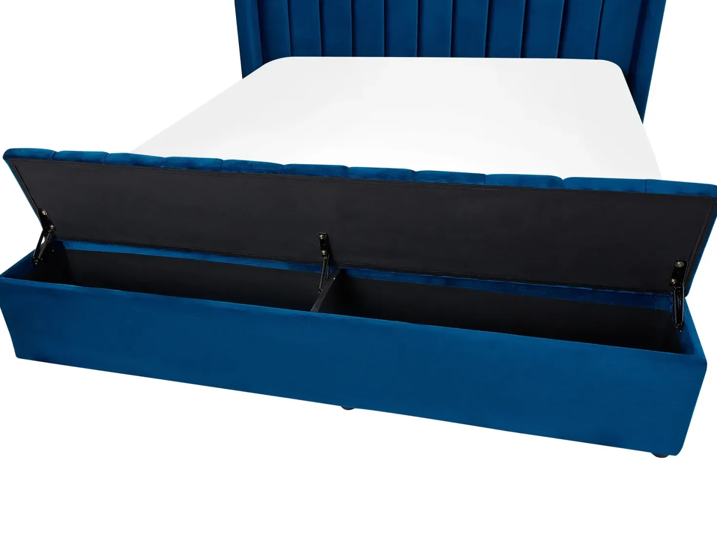 Seng med opbevaringsbænk NOYERS Velour Navy Blå 160 x 200 cm
