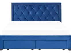 Seng med skuffer til opbevaring LIEVIN Velour Navy Blå 180 x 200 cm