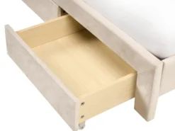 Seng med skuffer til opbevaring LONZAC Velour Beige 180 x 200 cm