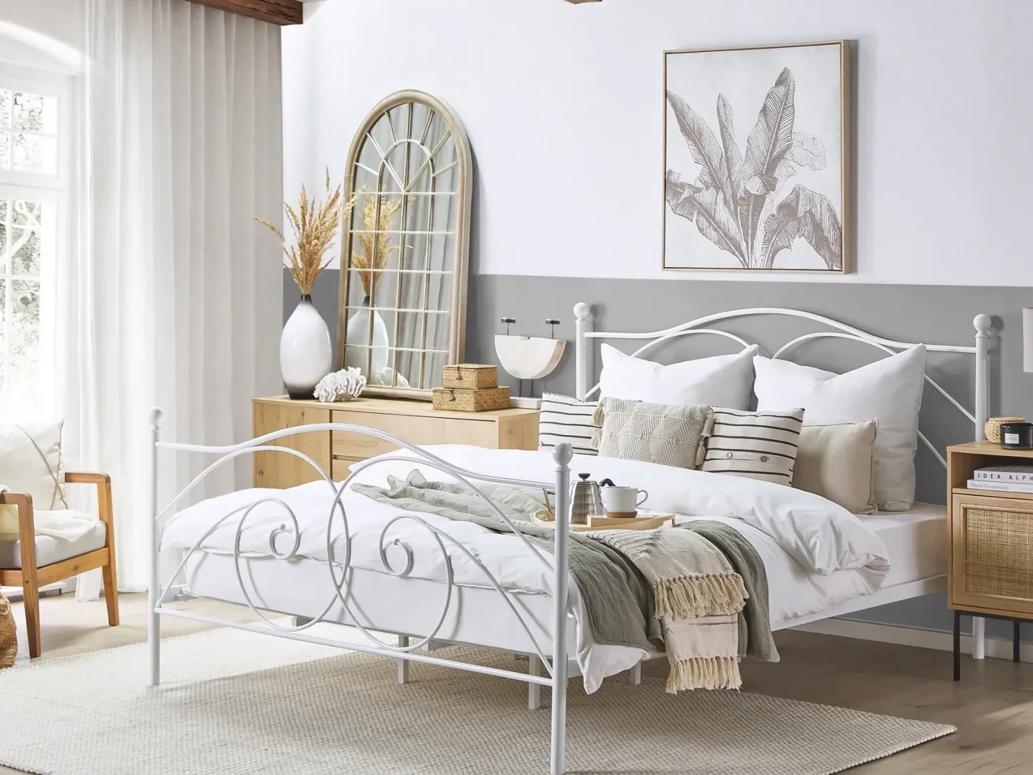 Seng Metal DINARD 180 x 200 cm Hvid