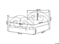 Seng Metal DINARD 180 x 200 cm Hvid