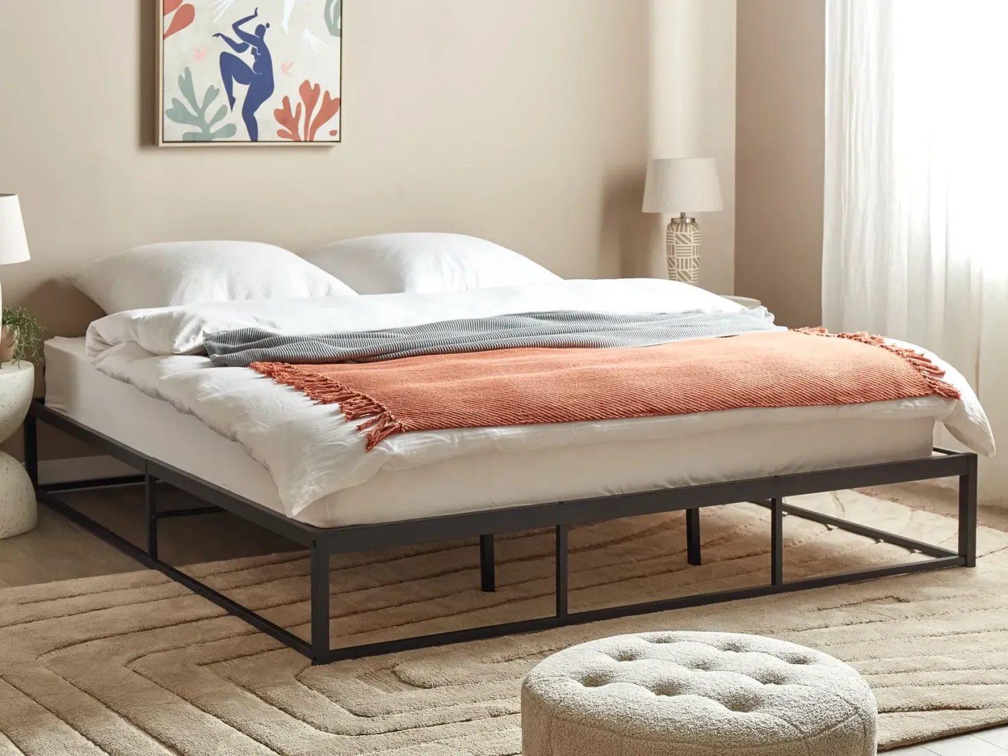 Seng Metal VIRY 180 x 200 cm Sort