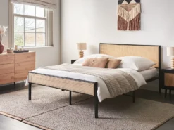 Seng PE-rattan AVANTON 140 x 200 cm Sort