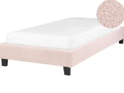 Seng uden hovedgærde Boucle ROANNE 90 x 200 cm Pastellrosa