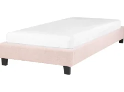 Seng uden hovedgærde Boucle ROANNE 90 x 200 cm Pastellrosa