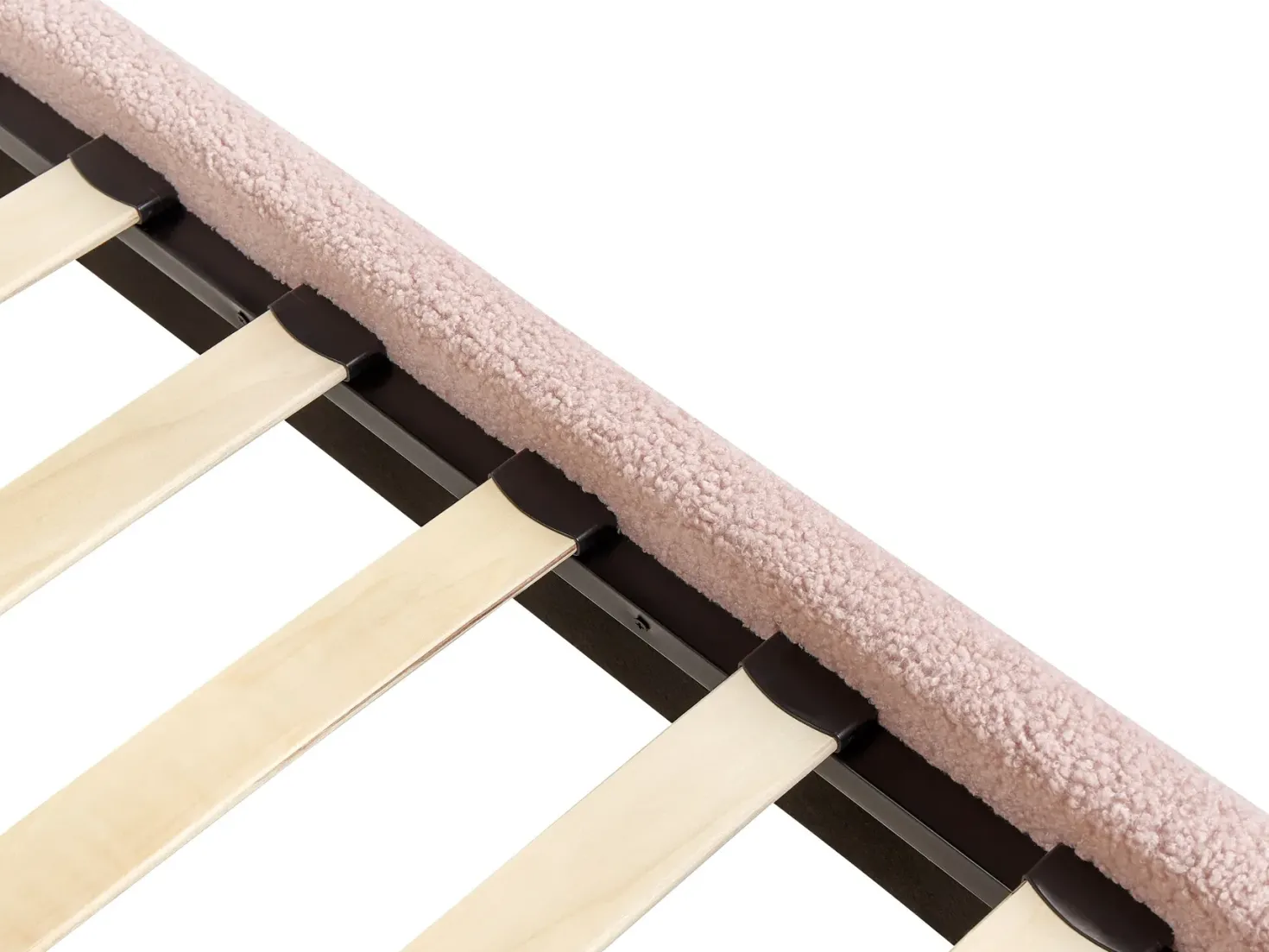 Seng uden hovedgærde Boucle ROANNE 90 x 200 cm Pastellrosa