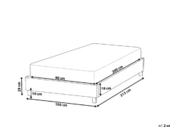 Seng uden hovedgærde Boucle ROANNE 90 x 200 cm Pastellrosa