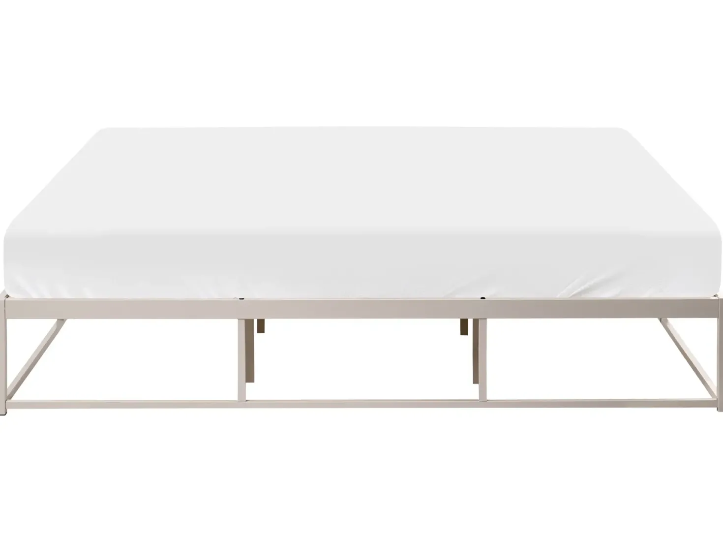 Seng uden hovedgærde Metal VIRY 180 x 200 cm Lys Beige