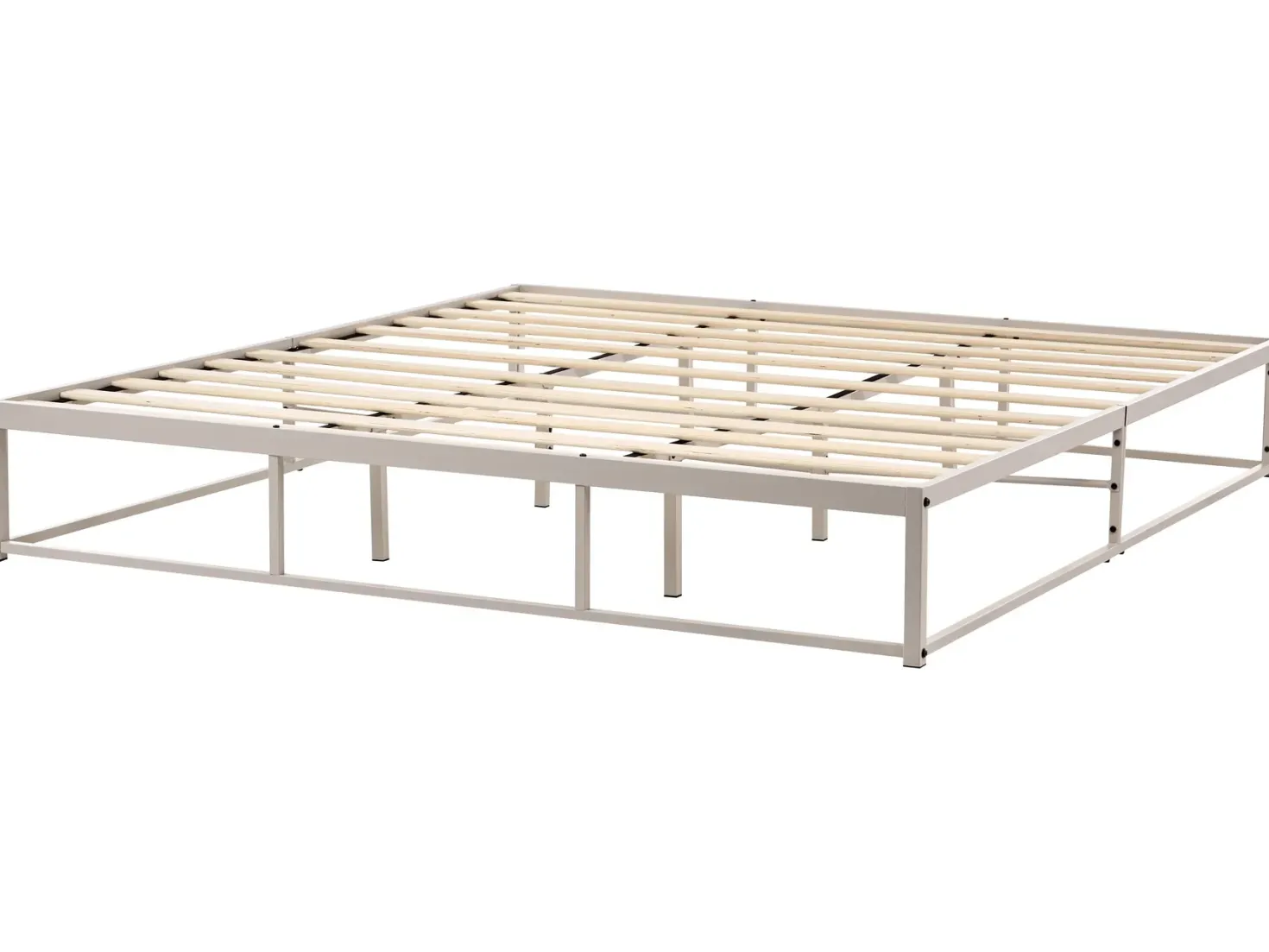 Seng uden hovedgærde Metal VIRY 180 x 200 cm Lys Beige