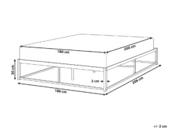 Seng uden hovedgærde Metal VIRY 180 x 200 cm Lys Beige