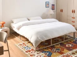 Seng uden hovedgærde Metal VIRY 180 x 200 cm Lys Beige